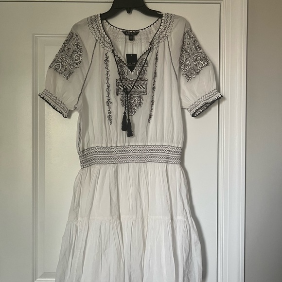 NWT Women Lauren Ralph Lauren Embroidered Cotton Voile Dress White  Lined Sz 10 - Picture 11 of 16